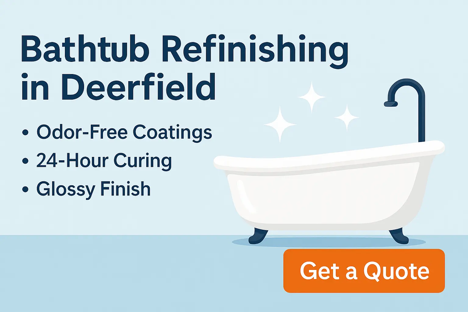 Bathtub refinishing in Deerfield – odor-free coatings and glossy finish
